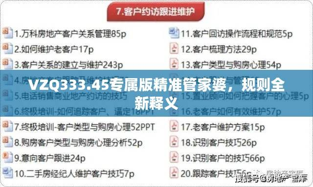 VZQ333.45专属版精准管家婆,规则全新释义