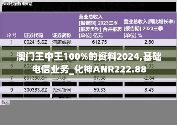 澳门王中王100%的资料2024,基础电信业务_化神ANR222.88