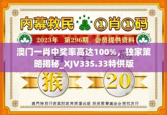 澳门一肖中奖率高达100%,独家策略揭秘_XJV335.33特供版