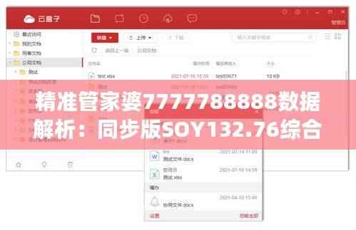 精准管家婆7777788888数据解析：同步版SOY132.76综合解读