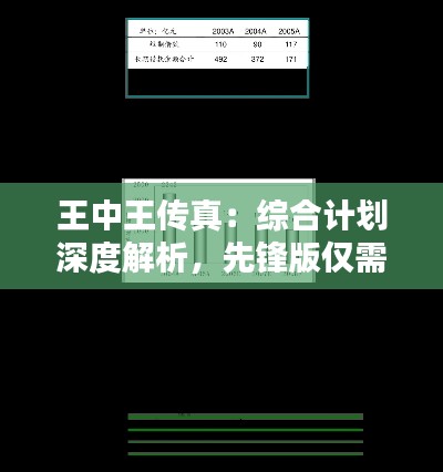 王中王传真:综合计划深度解析,先锋版仅需PAY59.97