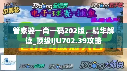 管家婆一肖一码202版,精华解读_顶级IJU702.39攻略
