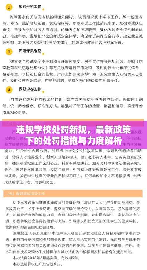 违规学校处罚新规,最新政策下的处罚措施与力度解析