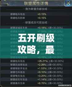 五开刷级攻略，最新升级指南